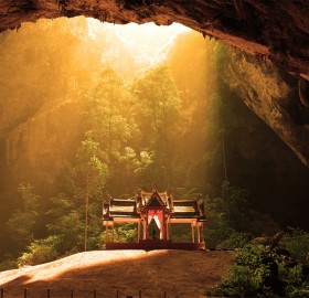 temple inside cave, thailand