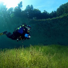 crystal clear waters of sameranger lake, austria
