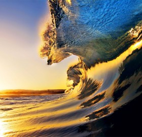 sun reflected in wave