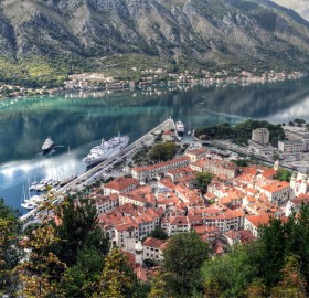 beautiful view on kotor bay, montenegro