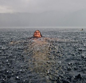 swimming in the rain