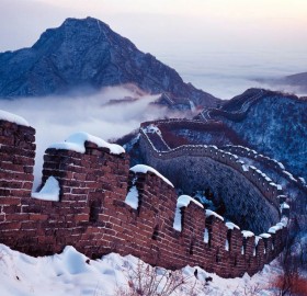 great wall under snow, china