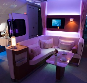 first class cabin on the airbus A-380