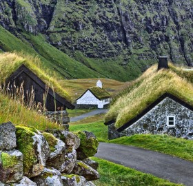 green roof houses of faroe islands