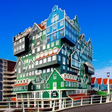 funky stacked hotel in holland