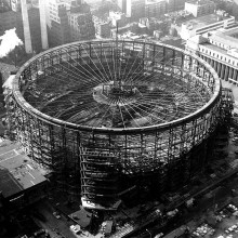 construction of madison square garden, new york, 1966