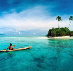 kayaking in paradise, solomon islands, south pacific