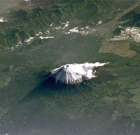 mount fuji seen from space