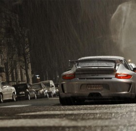 porsche 911 GT3 at rain