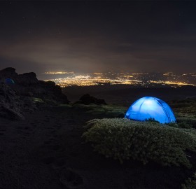 camping at mount etna, sicily, italy