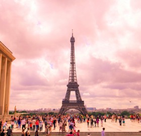 pink sky of paris