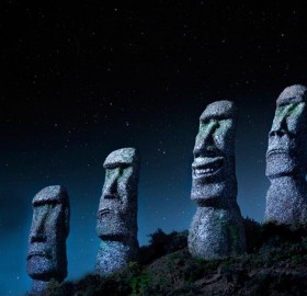 moai statues on easter island, chile