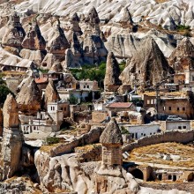 village in stones, cappadocia, turkey