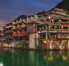 Ancient Village Built on The Jiang River, China