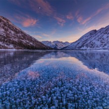 Frozen Bubbles of Multinskiye Lake, Russia