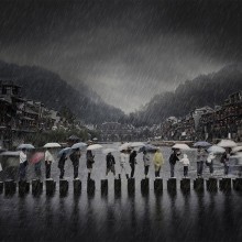 Rainy Day In Ancient City, China