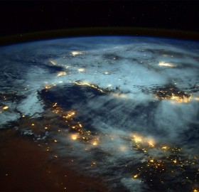Spirals Of Lights Bursting From Earth