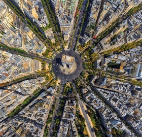 Arc De Triomphe From Above, Paris
