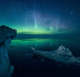 Aurora Borealis Over Lake Ladoga, Russia
