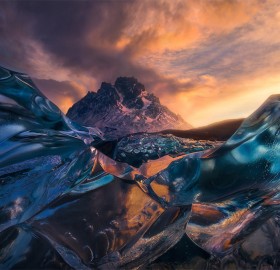 Sunrise Below Crystal Icebergs, Chile