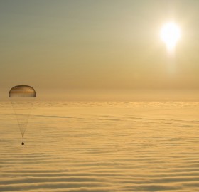 The Soyuz TMA-14M Spacecraft, Carrying Astronauts From The International Space Station