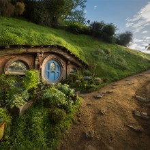 Hobbiton Movie Set Near Matamata Town, New Zealand