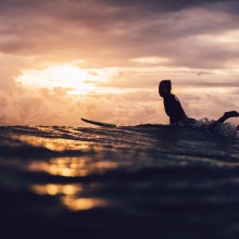 Surfing At Sunset, Australia
