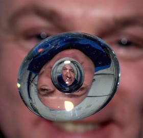 Astronaut Through Water Bubble