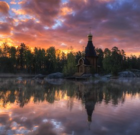 Small Church At Vuoksi River, Russia