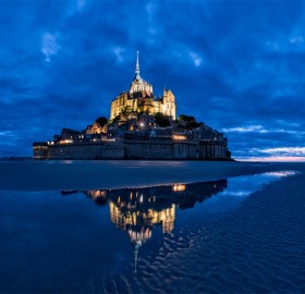 Island With Medieval Monastery, Mont Saint Michelle, France