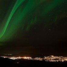 The Northern Lights Over Tórshavn, The Capital Of The Faroe Islands