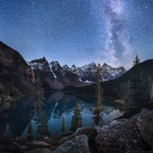 Milky Way Shines Over Lake