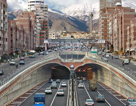 street level of tehran, iran