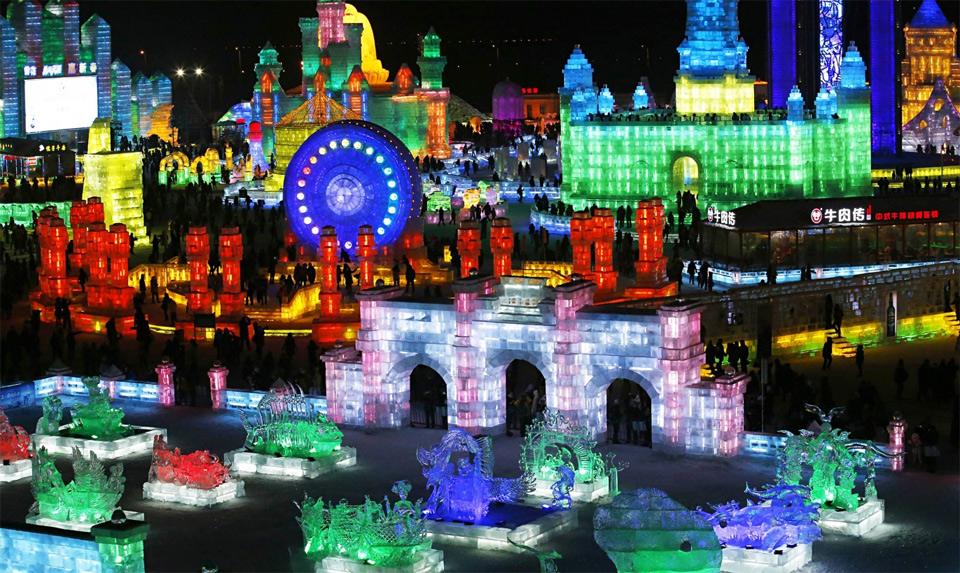 Ice Sculptures At Harbin International Ice And Snow Festival, China