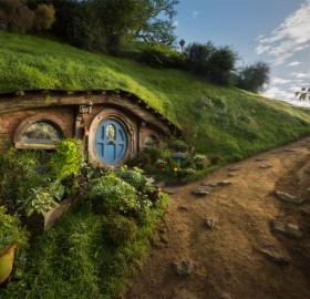 Hobbiton Movie Set Near Matamata Town, New Zealand