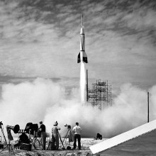 the first rocket launch from cape canaveral 1950