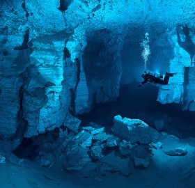 the world’s largest underwater cave, russia