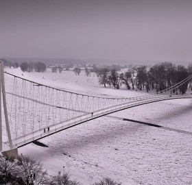 bridge over ice river, croatia