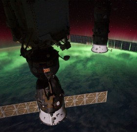 northern light from space station