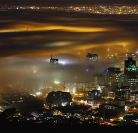 fog over cape town