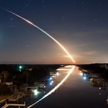 long exposure of space shuttle endeavour