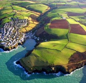 port isaac, england, from above