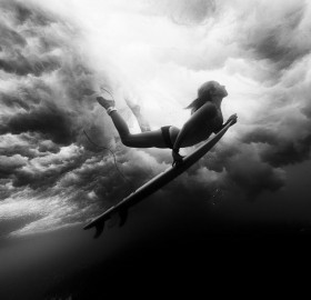 surfing underwater