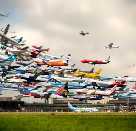 takeoffs at hannover airport, germany