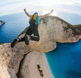 base jumping at zakynthos, greece