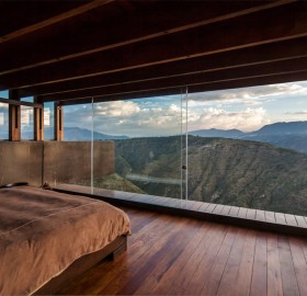 bedroom with a valley view