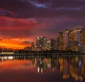 singapore at dusk