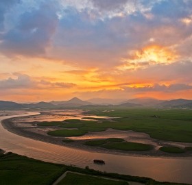 suncheon bay sunset, south korea