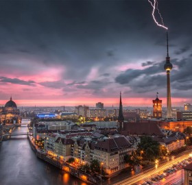 thunderstorm over berlin, germany