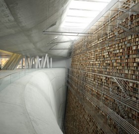 wall of knowledge, stockholm library